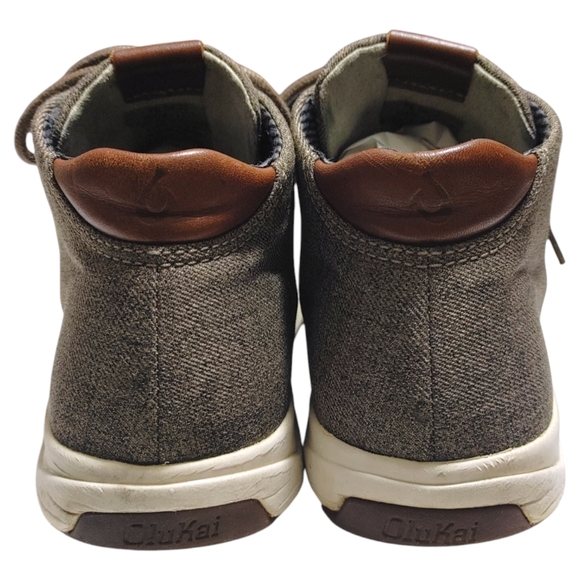 Olukai Nānā Hele Wai‘apo Water-Resistant Gray High Top Sneakers Men's Size 8 - Picture 7 of 10